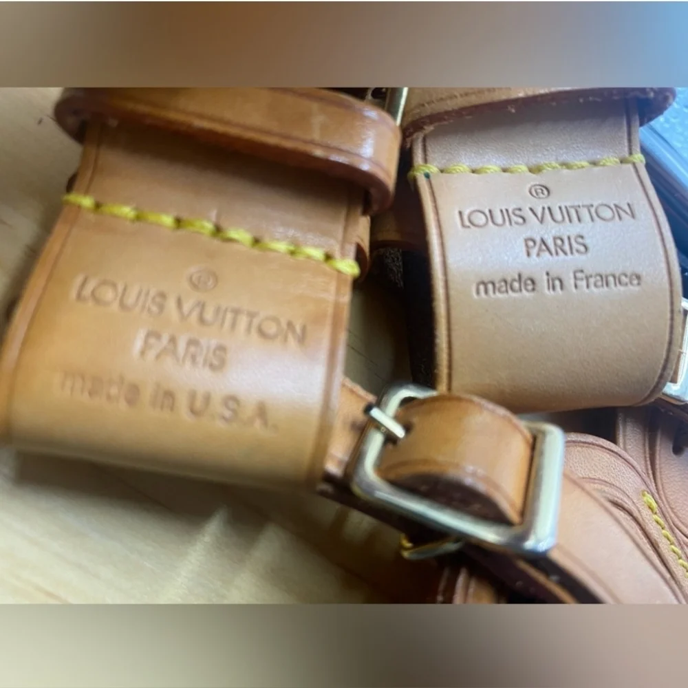 Lots Of Louis Vuitton Tan Leather Luggage Tags with Poignants 20 pcs Total OBO